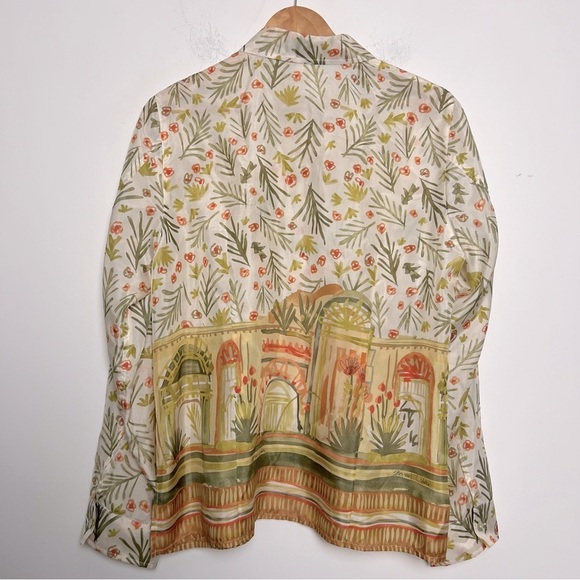Sigrid Olsen Collection Novelty Floral Print Silk Button Up Shirt NEW - Picture 10 of 15
